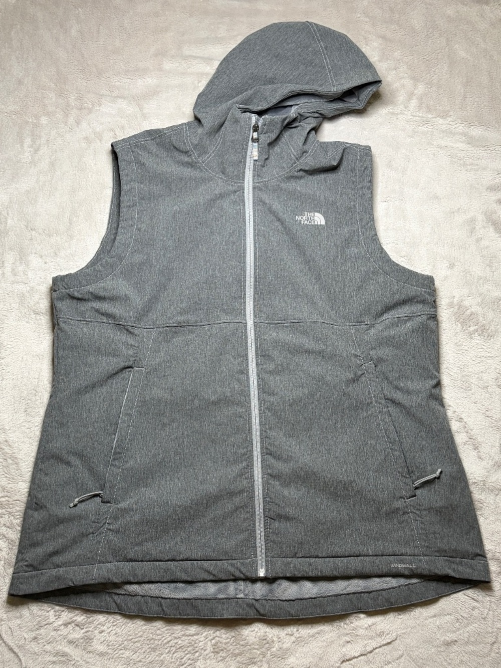 The North Face Shelbe Raschel Windwall Hooded Vest Womens XXL Gray Outdoor